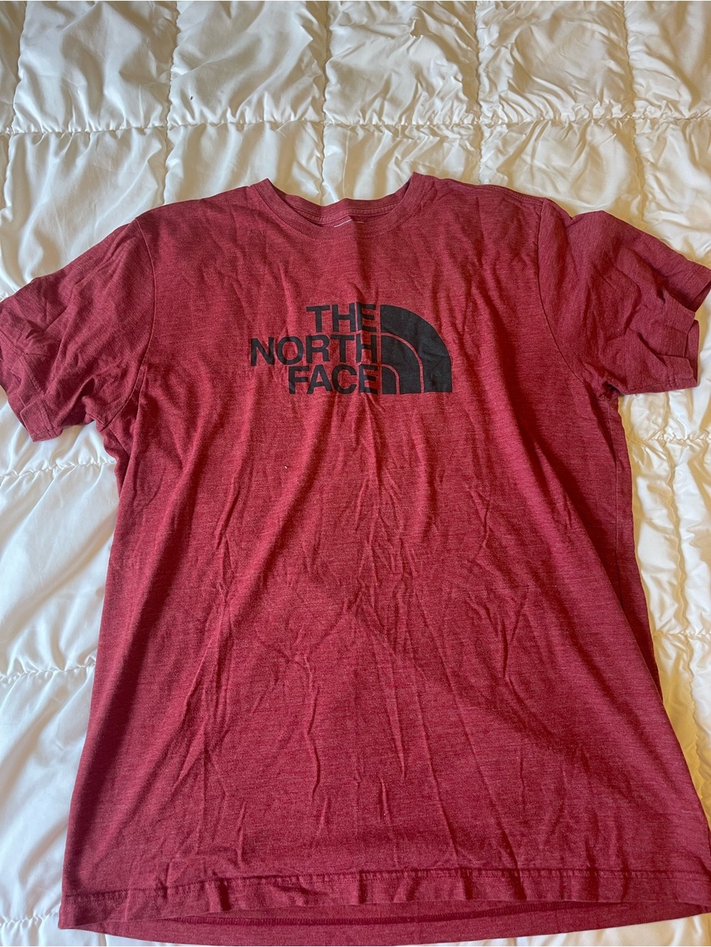 The North Face Men's Heather Red Crew Neck Logo Tee